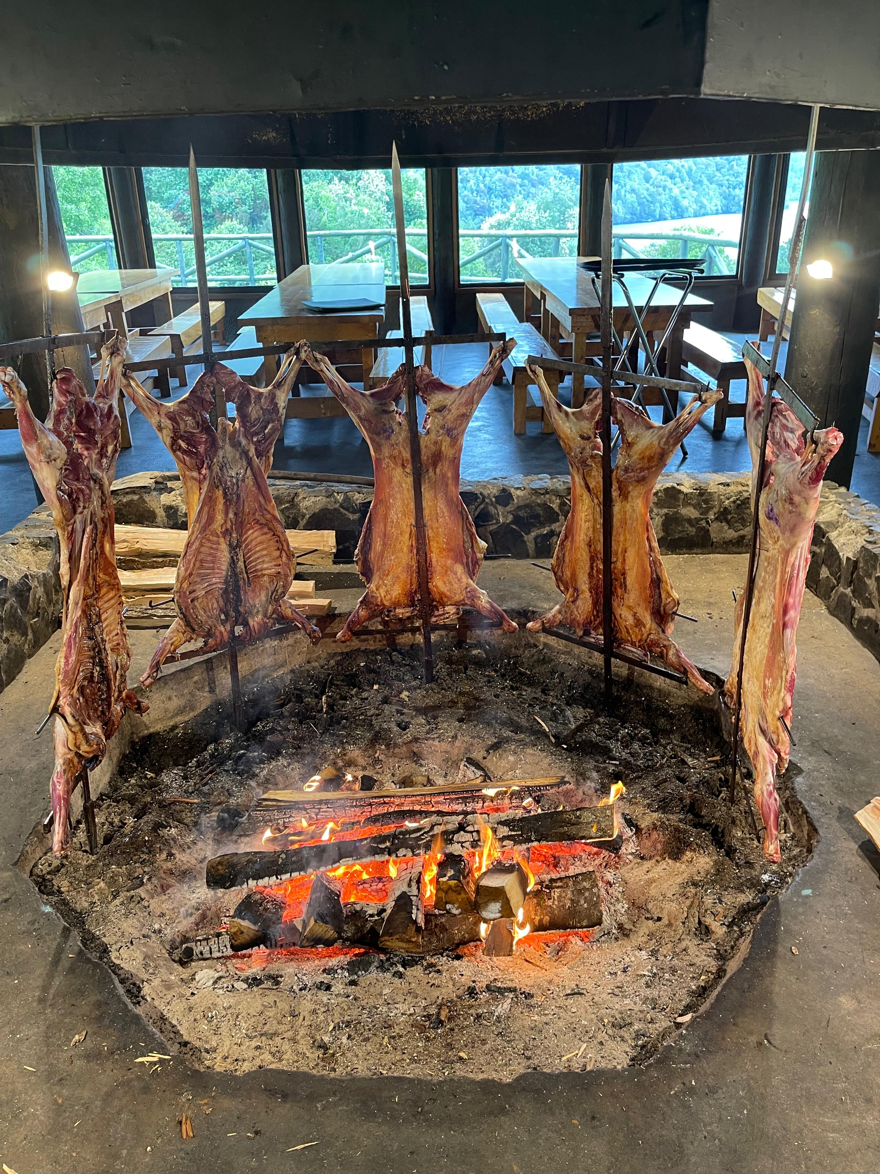 Full-day Grilling Camp: whole lambs roasting around the firepit