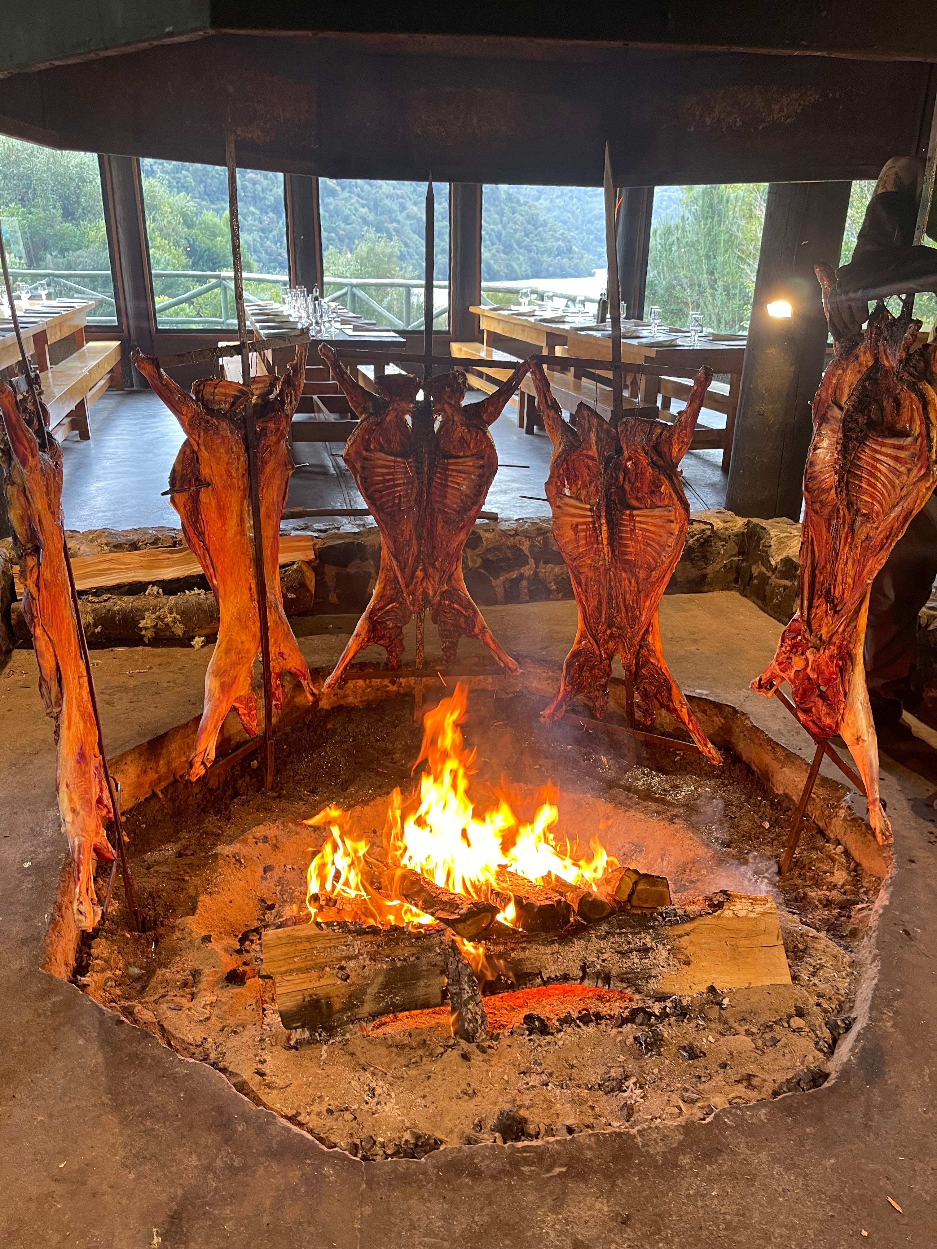 Open fire grill — close up